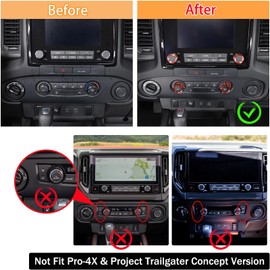 Aunginsy Center Console Air Conditioner Volume Knob Button Circle Cover Compatible with Nissan Frontier 2022-2025 Car 4Pcs A/C Switch Button Knob Trim Ring Radio Volume Knob Protection Accessories