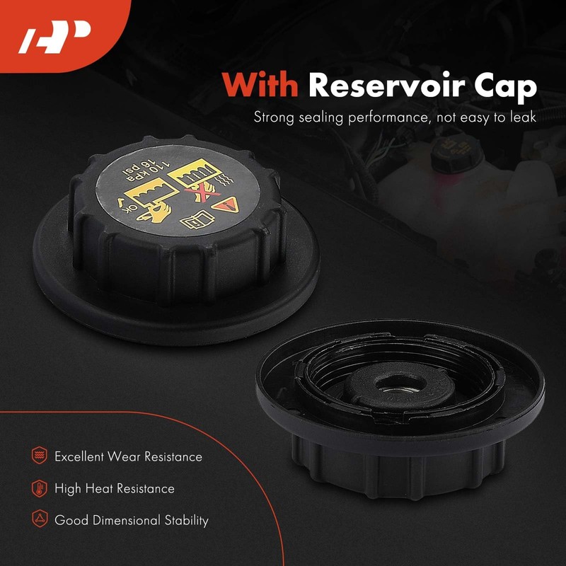 A-Premium Front Pressurized Engine Coolant Reservoir Tank with Cap Compatible