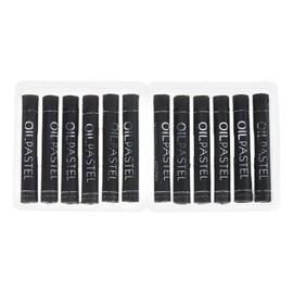 PATIKIL Creamy Oil Pastels, 12Pcs Soft Oil Crayons Pastels Stick Art Supplies for Art Painting Drawing Blending for Artists Beginners Black