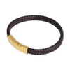 Geoffrey Beene Men's Braided Genuine Leather Bracelet with Stainless Steel