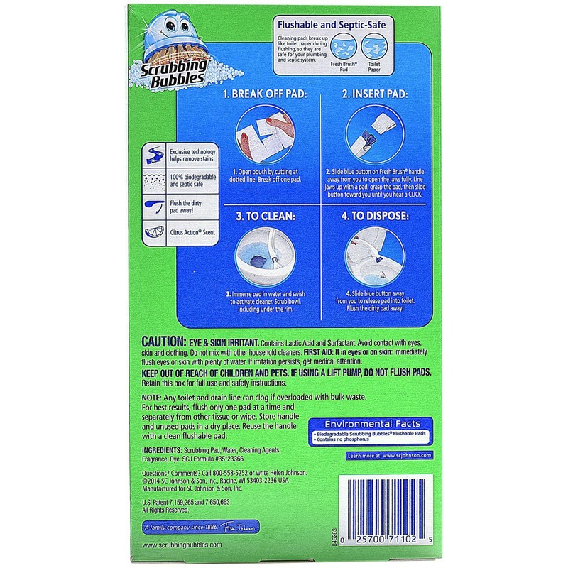 Scrubbing Bubbles Fresh Brush Flushable Refill 12 Ct