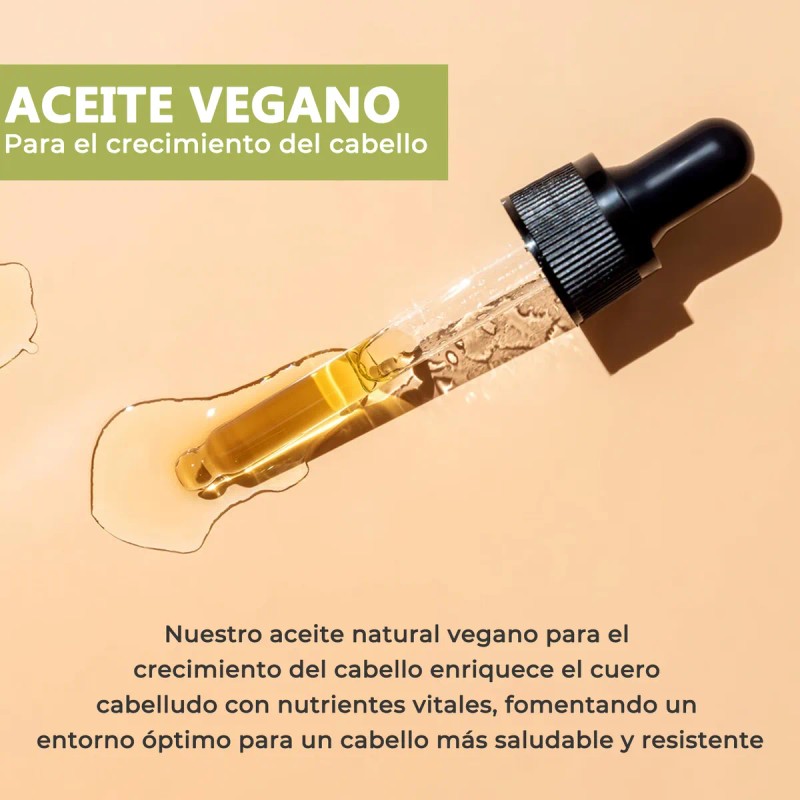 Aceite Vegano Natural Para El Crecimiento Del Cabello
