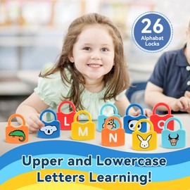 YYDeek Montessori Toys for 3 Year Old, Preschool Activities Toys Games for Toddler, Lock and Key Counting Toys for Toddlers, Math Manipulatives for Preschool Kindergarten Alphabet Learning