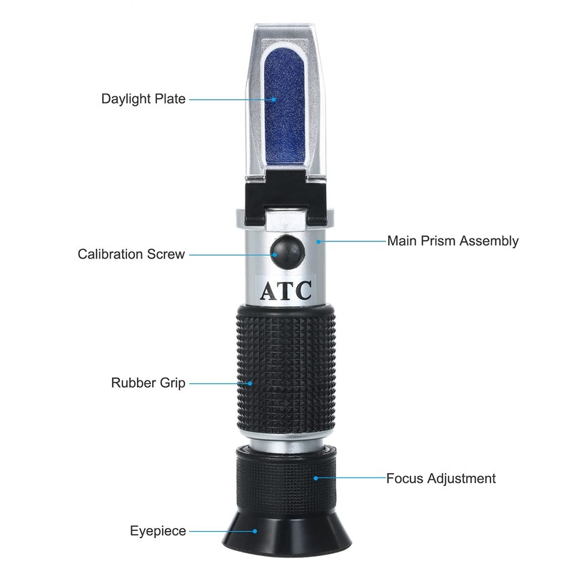 Domary Salinity Refractometer Handheld Seawater Hydrometers Optical Salinity Tester Portable
