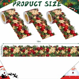 60 Feet Christmas Bulletin Board Borders Xmas Pine Cones Pine Needles Trim Border Bulletin Board Decorations for Holiday New Year School Classroom Chalkboard Party Decor (Shape)