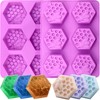 SIQINZONGWA 2 Pack Honeybee Soap Molds, 3D 6-cavity Bee Silicone