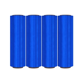 PSBM Blue Stretch Wrap, 4 Pack, 17 Inch x 1476 Feet, 34 Gauge, Dark/Opaque Hand Stretch Film Rolls for Packaging Moving Packing Pallets