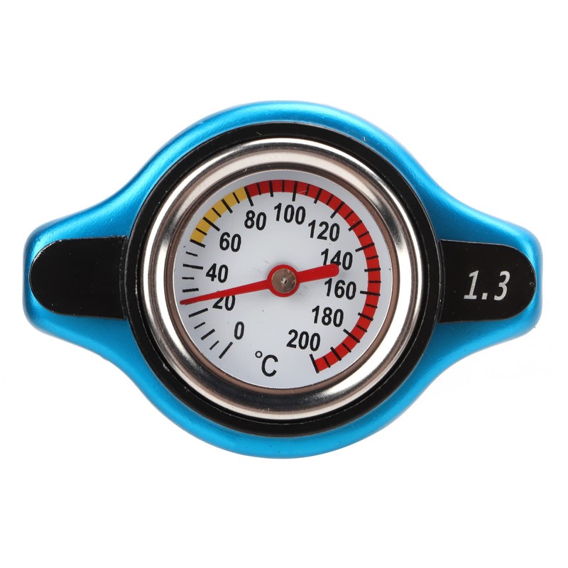 Aluminum Alloy Radiator Cap Temperature Gauge Leakproof Universal Car (Little