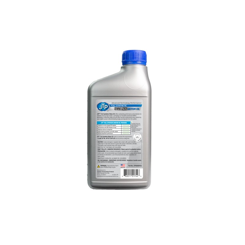 JTP 5W-20 Full Synthetic Motor Oil Advanced Formulation 1 Quart