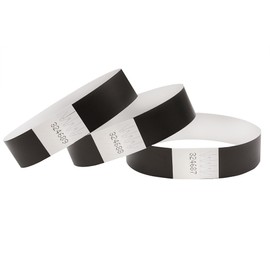 CINTAPUNTO Paper Entry Bands - Entrance Bands Party/Festival/Club - Ribbon Entry and Entry - Paper Bracelet for Events - Party Bands, Club Bracelets - Pack of 1000 - Black