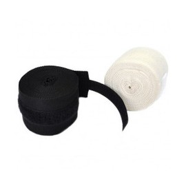 Hand Wraps Made in Taiwan (White/Black) (H-39T) Protective Gear for Martial Arts, Boxing, and Taekwondo / 핸드랩 대만산 (백/흑) (H-39T) 격투기 복싱 태권도 보호대