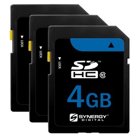 Synergy Digital 4GB Secure Digital SDHC Memory Cards, Compatible with Nikon Coolpix S3500 Digital Camera - Class 10, 20MB/s, 300 Series - Pack of 3