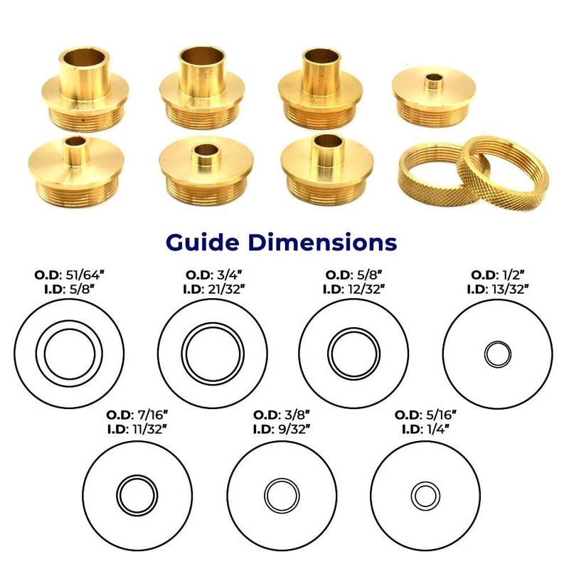 Big Horn 19604 Brass Router Bushing Set, 9-Piece