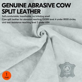 Vgo... Gardening Gloves Cowhide, Work Gloves Thornproof Utility for Yard Trucker Delivery Garden with Strong Grip,1Pair