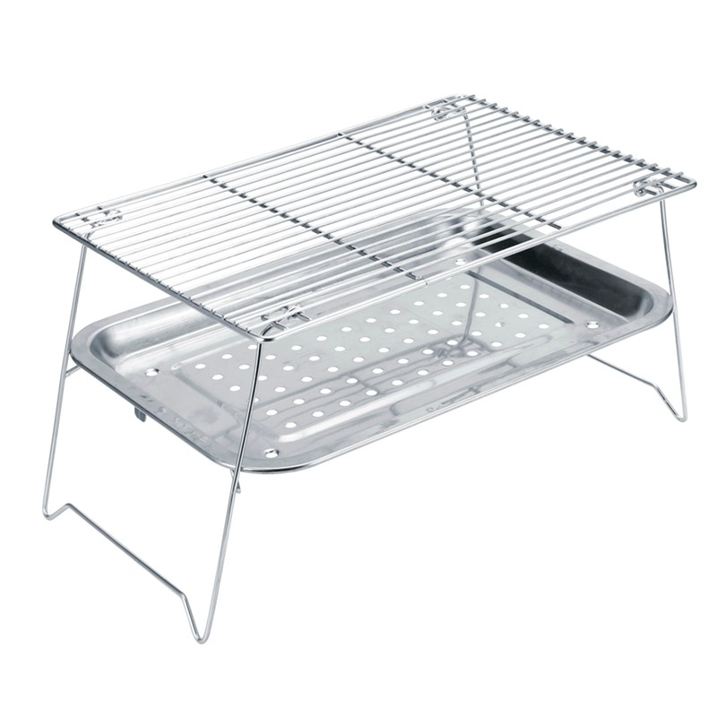 3Pcs/Set Stainless Steel Portable Folding Barbecue Grill BBQ Grilling Rack
