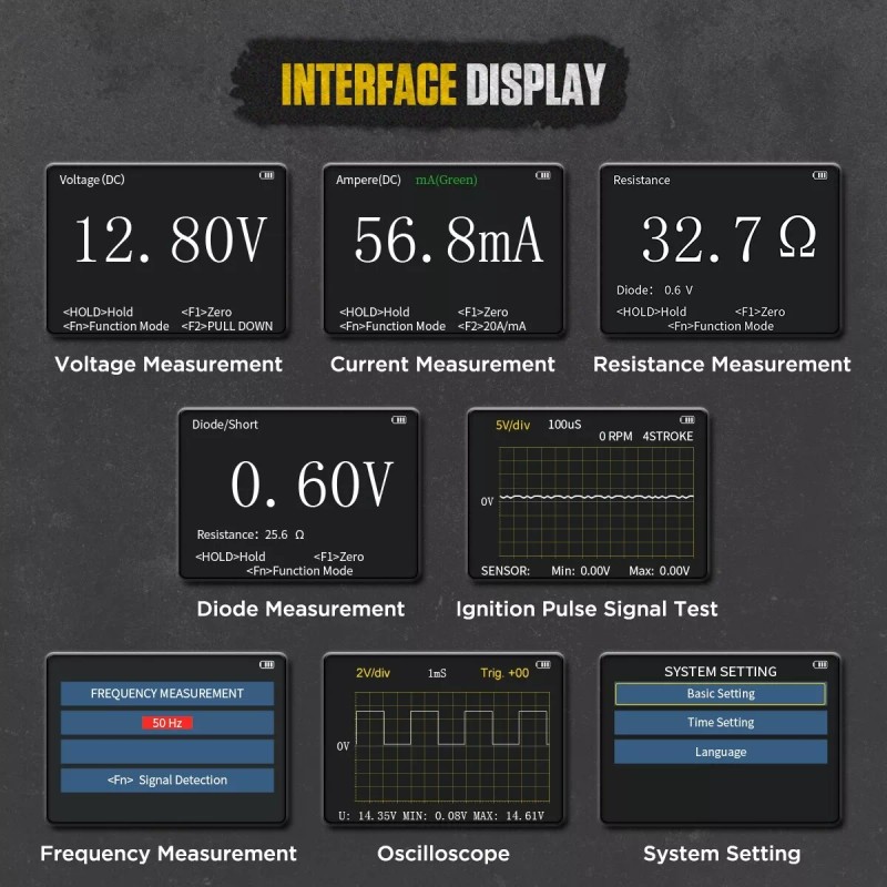 AUTOOL Automotive Multimeter Oscilloscope, Digital Oscilloscope and Multimeter Combo