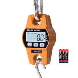 Fuzion Hanging Scale 660lb, Fishing Scale, Heavy Duty Crane Scale with 2.5” LCD Display, Digital Weight Deer Scale with Hold/Tare for Farms, Hunting, Fishing and Weighing Luggage