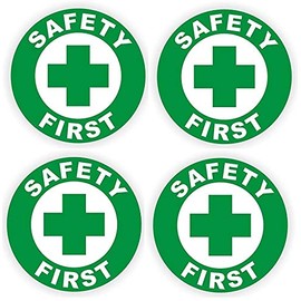 4 pcs Safety First Hard Hat Sticker / Helmet Decal Label Lunch Tool Box…
