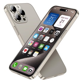 Dummy Fake Phone Model, Looks Like The Real Phone Compatible with Phone 15 Pro max, for Cell Phone Store Display or Send a Toy Phone 15 Promax for Kids (Titanium Rainbow Front)