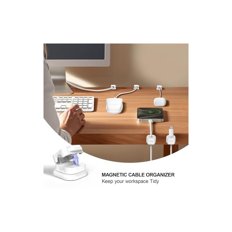 Picozon Magnetic Cable Clip Organizer - 24 Pack for Home