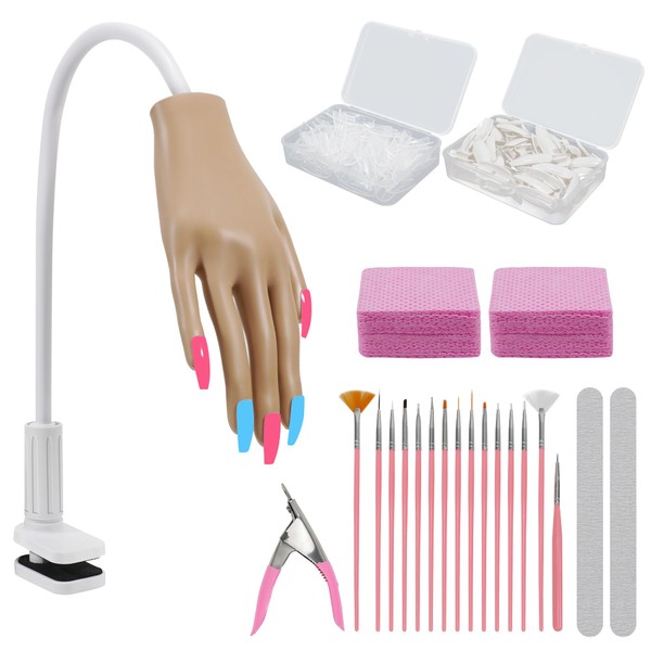Practice Hand for Acrylic Nails - Flexible Movable Nail Practice