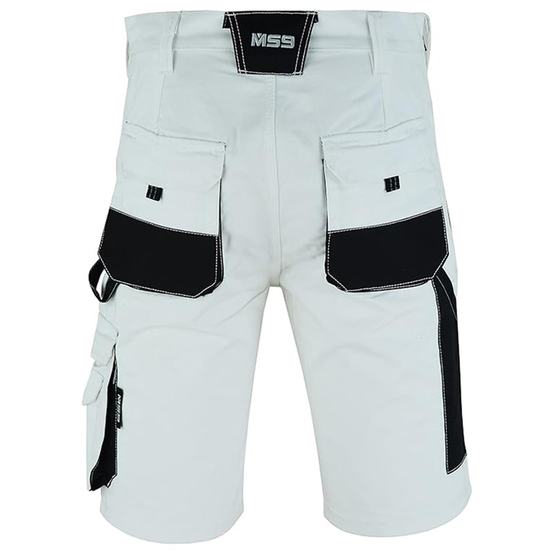 MS9 Mens Cargo Combat Painter Work Working Short Shorts White
