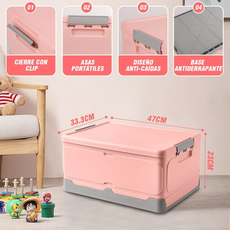 Trixter Caja Almacenamiento Plegable Plástico Organizador Hogar Tapa