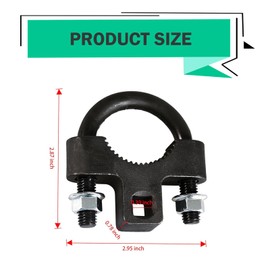 Titgoes 1 PC Inner Tie Rod Tool, 3/8" U-shaped Low Profile Tool with Non-slip Teeth, Car Chassis Steering Rod Disassembly & Installation, Universal for Most Cars (Black)