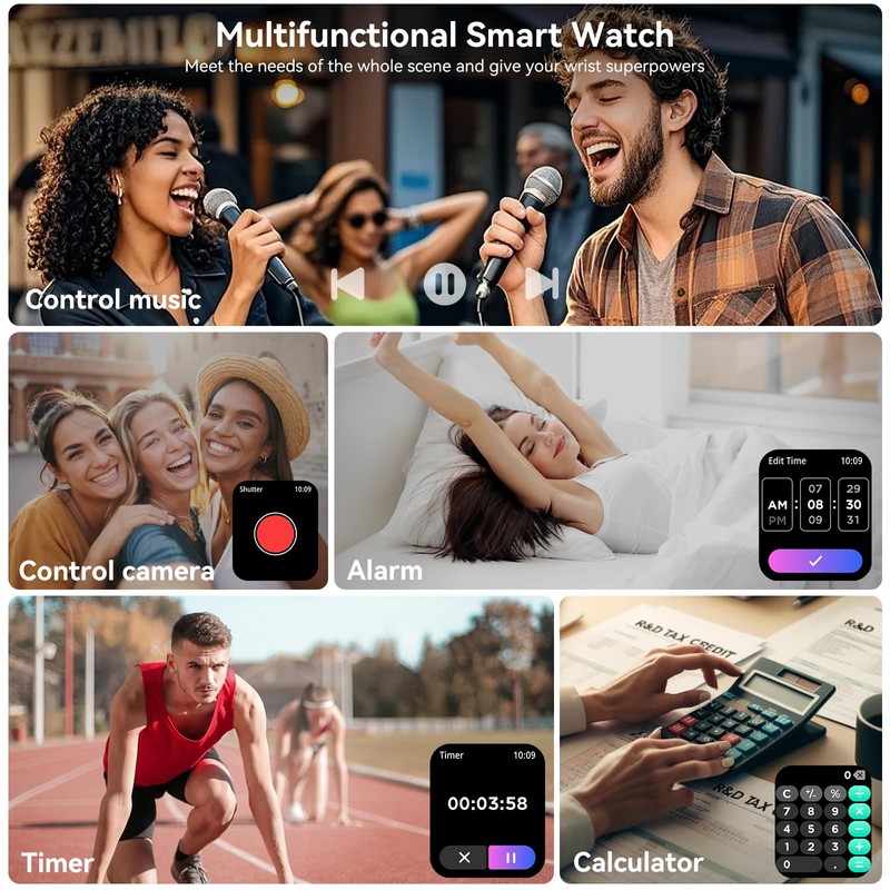 Jacoosa Smart Watch, 1.83" Full Touch Display Bluetooth Make Answer