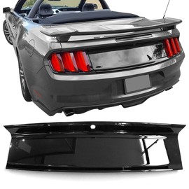 Trunk Boot Cover Compatible with 2015-2023 Ford Mustang, ABS Rear Trunk Cover Panel Decorating Board Glossy Black by IKON MOTORSPORTS, 2016 2017