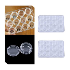 Acxico 2Box 24Pcs Transparent Contact Lenses Soakbox Storage Case Thicken 12 Grids Display Box