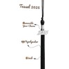 UIALECG Graduation Single Color Tassel with Date Drop 2025(Black Tassel,Silver