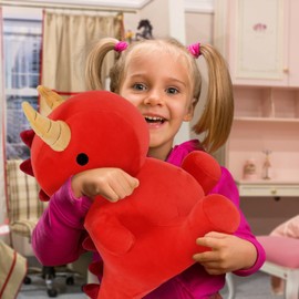 Ditucu Cute Dinosaur Plush Dragon Stuffed Animals Toys Dolls Soft Dino Plushie Birthday Gifts for Kids Girls Boys Red 12 inch