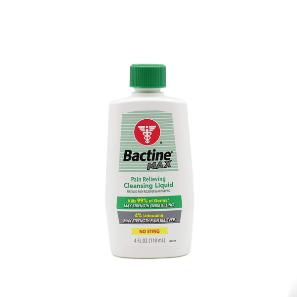 Bactine Max 4 oz Pain Relieving Liquid, Pack of 6