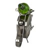 Silver Metal Motorcycle Wine Bottle and Cork Holder