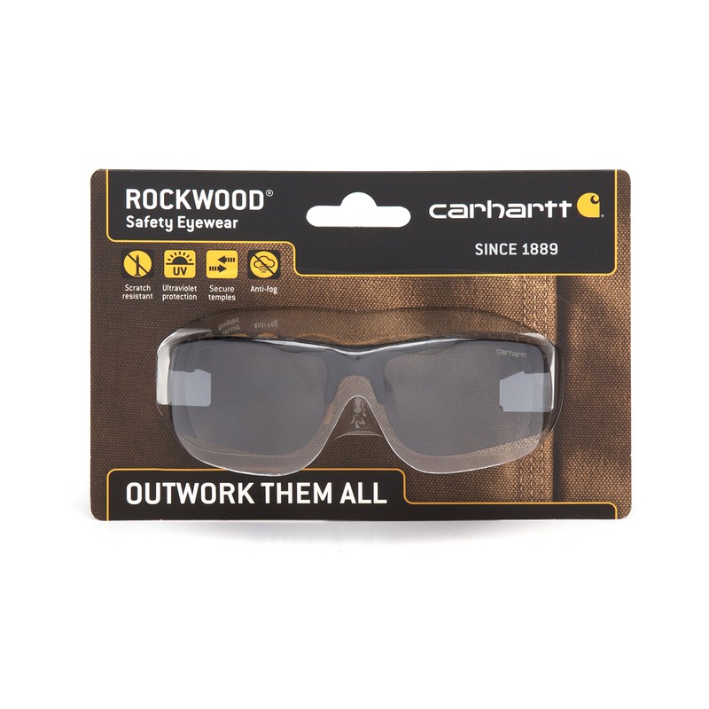 Carhartt Rockwood Safety Glasses, Grey Anti-Fog, Retail Packaging