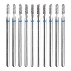 sourcing map 10pcs 120-140 Grits Diamond Grinding Bit 2mm Cylindrical Ball Head 2.35mm Shank 6.8mm Length Stone Sanding Drill Bits Rotary Tool for Ceramic Glass Nails Grinding Polishing