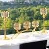 3 Arms Crystal Bowl Tealight Candelabra Votive Candle Stand, Wedding