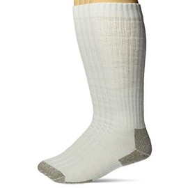 Carolina Ultimate Men's Steel Toe Boot Cushion Over The Calf Socks 4 Pair Pack, White, X-Large
