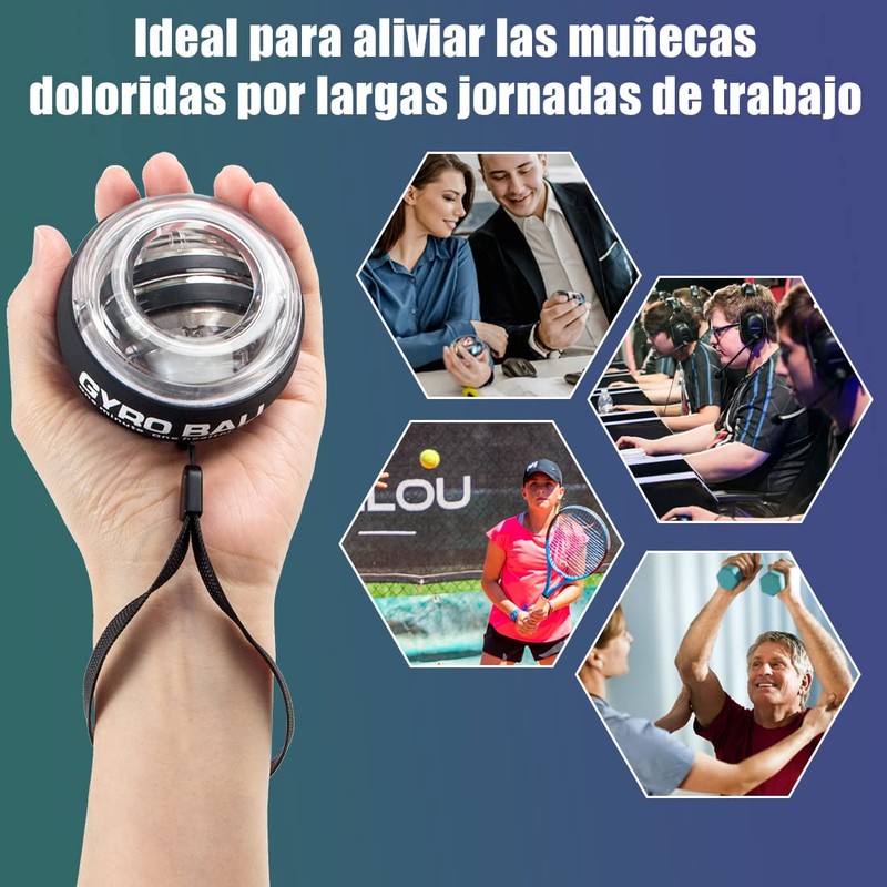 KINGTLE Pelota de Giroscopio de Muñeca Gyro Ball Antebrazo Ejercitador