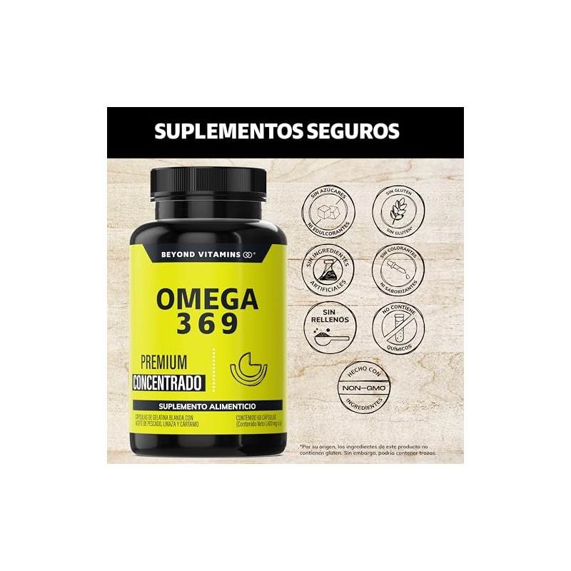Beyond Vitamins Omega Contenido Excepcionalmente Alto Dha Epa Ácido Alfa