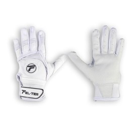 FELTER FITNESS Guantes de Bateo Beisbol para Niños, Guanteletas Beisbol Infantil (Blanco) (Small)