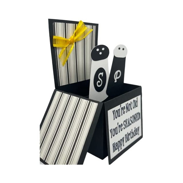 Handmade Funny Salt & Pepper Age Birthday 3D Pop-Up Box