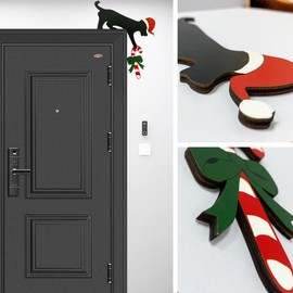 2025 New Wooden Christmas Door Toppers Decor, 8 Inch Top Door Frame Corner Sign Decorations, Funny Holiday Home Frame Party Ornament Windows Walls DIY Craft Christmas Wall Signs for Home Decor