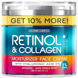 Crema de retinol para cara con cido hialurnico  Hidratante facial de colgeno para mujeres y hombres  Frmula avanzada antienvejecimiento para levantar 