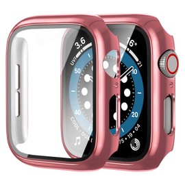 Watch Case Series 25.6 x 1.6 inches (644 x 40 mm) Tempered Glass Screen Case Compatible with All Models (1.6 inches (40 mm), Rose Pink
