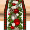 Jiudungs Linen Red and Green Buffalo Check Plaid Christmas Table