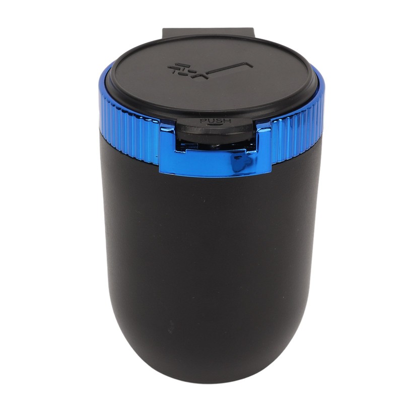 2Pcs Car Ashtray with LED Blue Light Portable Removable Car