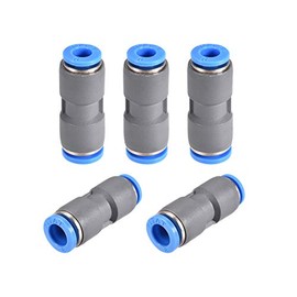 uxcell Straight Connector, Pipe Tube, Plastic, Outer Diameter 0.3 - 0.2 inches (8 - 6 mm), Gray, Pack of 5