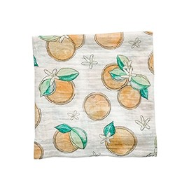 Florida Kid Co. Orange Blossom Baby Swaddle Blanket - 70% Viscose from Bamboo/ 30% Cotton Muslin - Silky Soft, Breathable, Lightweight, Large - 47 in. x 47 in.